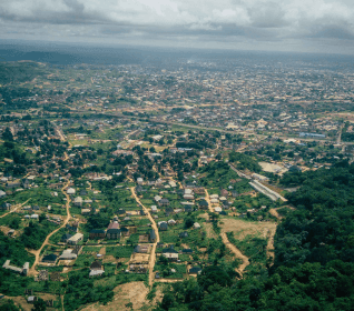 Aerial view of an Enugu State town